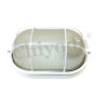 LAMPARA OVALADA METAL BLANCA 409B C/MALLA GRAND.100W
