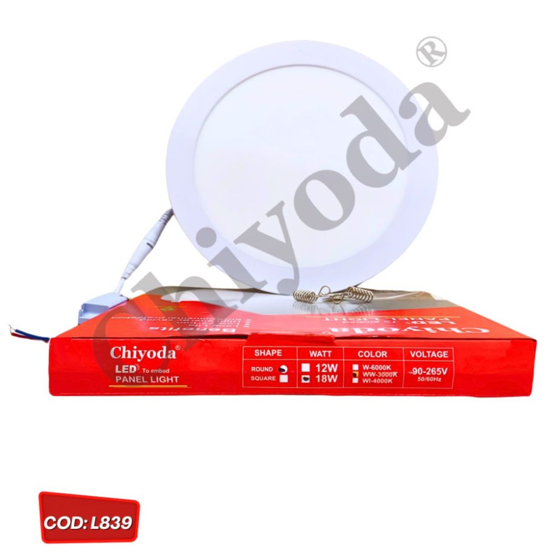 LED PANEL   18W CALID EMPOT. REDO 85-265V 3000K CHIYODA