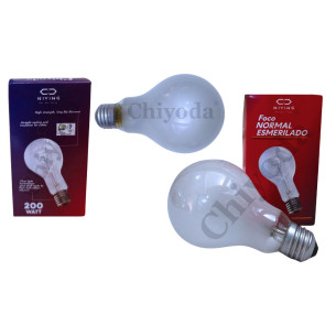 FOCO NORMAL E27 200W-110V.ESMERILADO PS75 CHIYODA