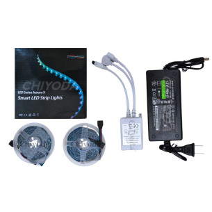 LED KIT CINTA RGB C/CONTRO/ADAPTADR DC12V V/COL 2X5M