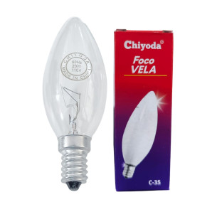 FOCO VELA E-14 C35 CLARO  20W-110V CHIYODA