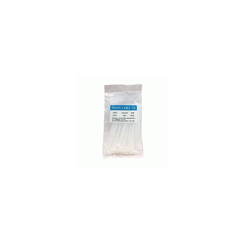 AMARRA PLASTICA 2.5MM-100MM C/CIENTO BLANCO