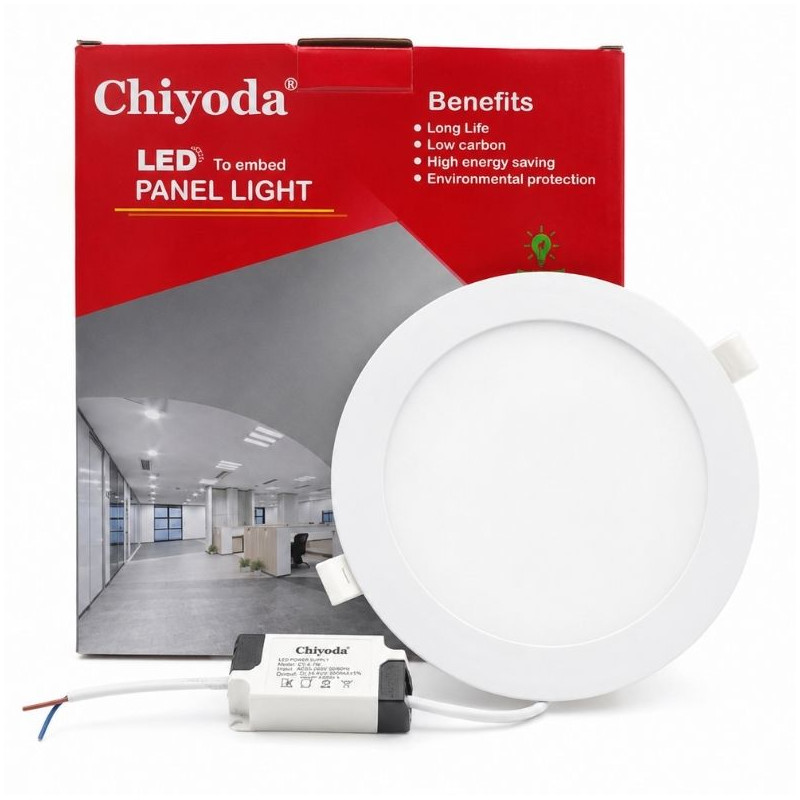 LED PANEL   12W CALID EMPOT. REDO  3000K CHIYOD 85V-285