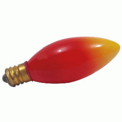 FOCO VELA E-12 C26 7W-110V COMBINADO AMARILLO/ROJO