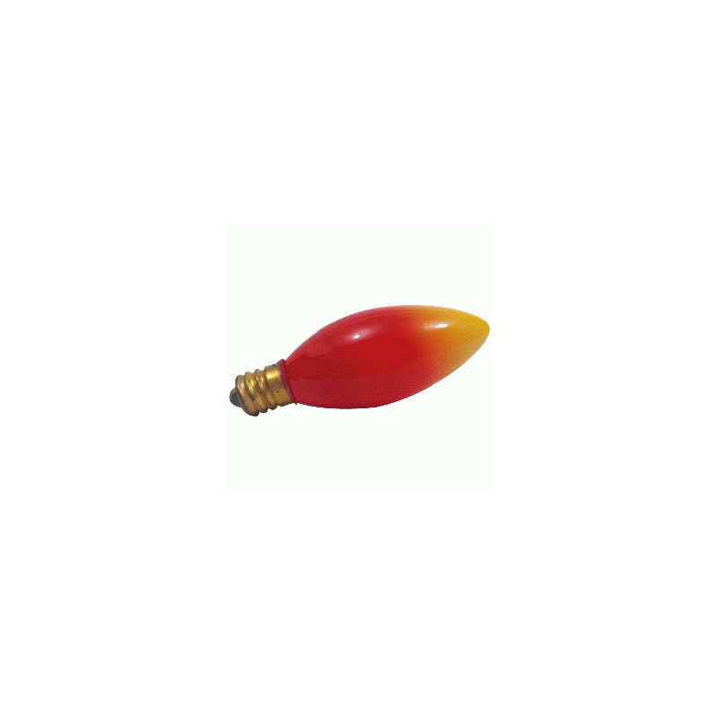 FOCO VELA E-12 C26 7W-110V COMBINADO AMARILLO/ROJO
