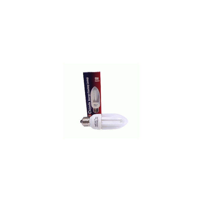 FOCO.AHORRADOR E-27 9W-120V 2U T/VELA CHIYOD C40 TW