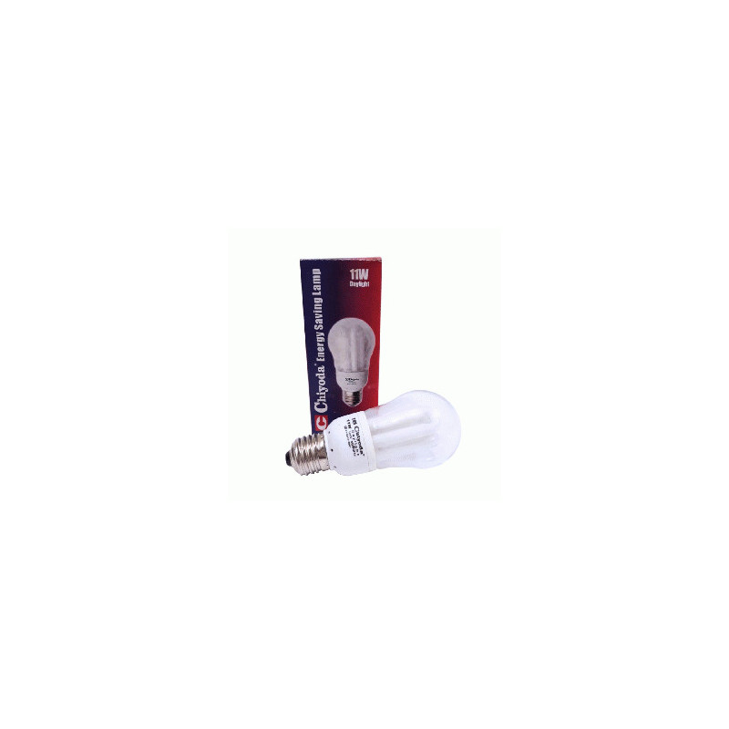 FOCO.AHORRADOR E-27 11W-120V 3U T/PERA CHIYOD G60 TW