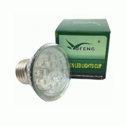 LED FOCO DICR. 1W PURPUR 120V E27 (15 LEDS) MR16 TW