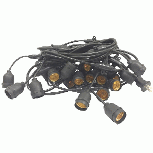 GUIRNALDAS 15 MTS 15 BOQUILLAS E27 NEGRA V/COLORE